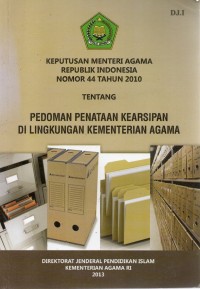Image of Keputusan Menteri Agama Republik Indonesia Nomor 44 Tahun 2010